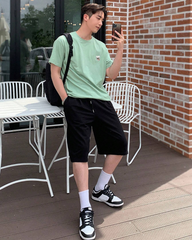 Korean Black Loose Fit Men's Shorts
