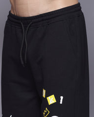 Boom Graphic Black Relaxed Fit Men's Joggers