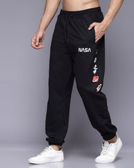 Black Nasa Relaxed Fit Men's Jogger