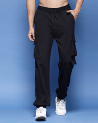 Black Loose Fit Men's Cargo