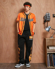 Fire Flame Printed Oversized Men's Track Pants