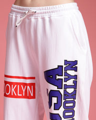 USA White Relaxed Fit Unisex Jogger Pants