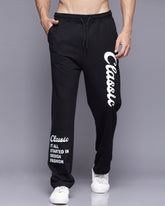 Black Classic French Terry Relaxed Fit Men's Track Pants