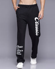 Black Classic French Terry Relaxed Fit Men's Track Pants