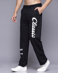 Black Classic French Terry Relaxed Fit Men's Track Pants