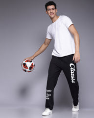 Black Classic French Terry Relaxed Fit Men's Track Pants