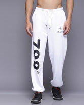 Numberic White French Terry Relaxed Fit Jogger Men's Pants