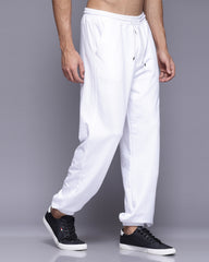 Rocket & Star White Printed Loose Fit Men's Joggers Pant