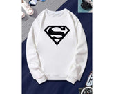 White Solid Round Neck Relax Fit Full Sleeve Men's Sweatshirts