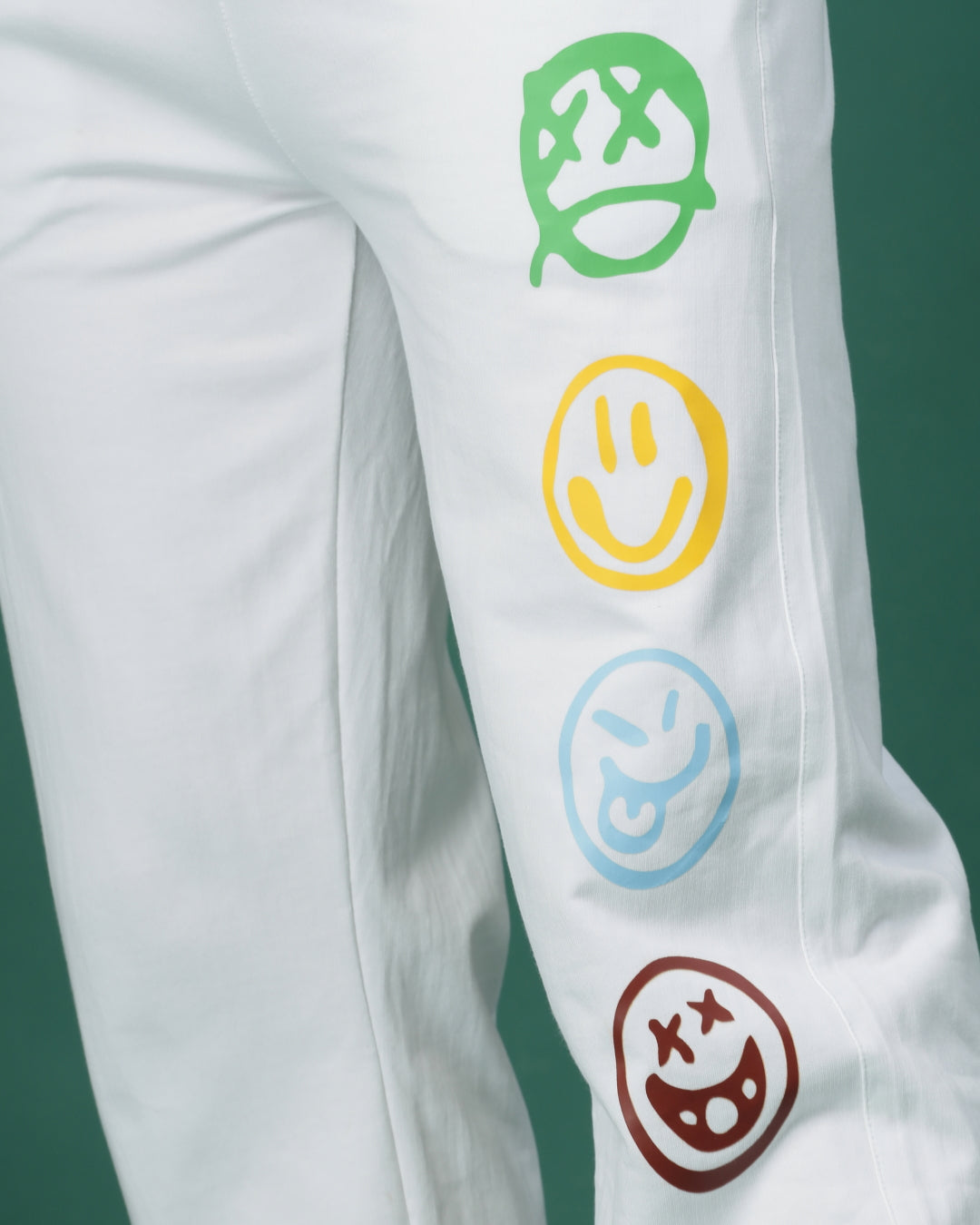 Emoji White French Terry Relaxed Fit Jogger Men's Pants