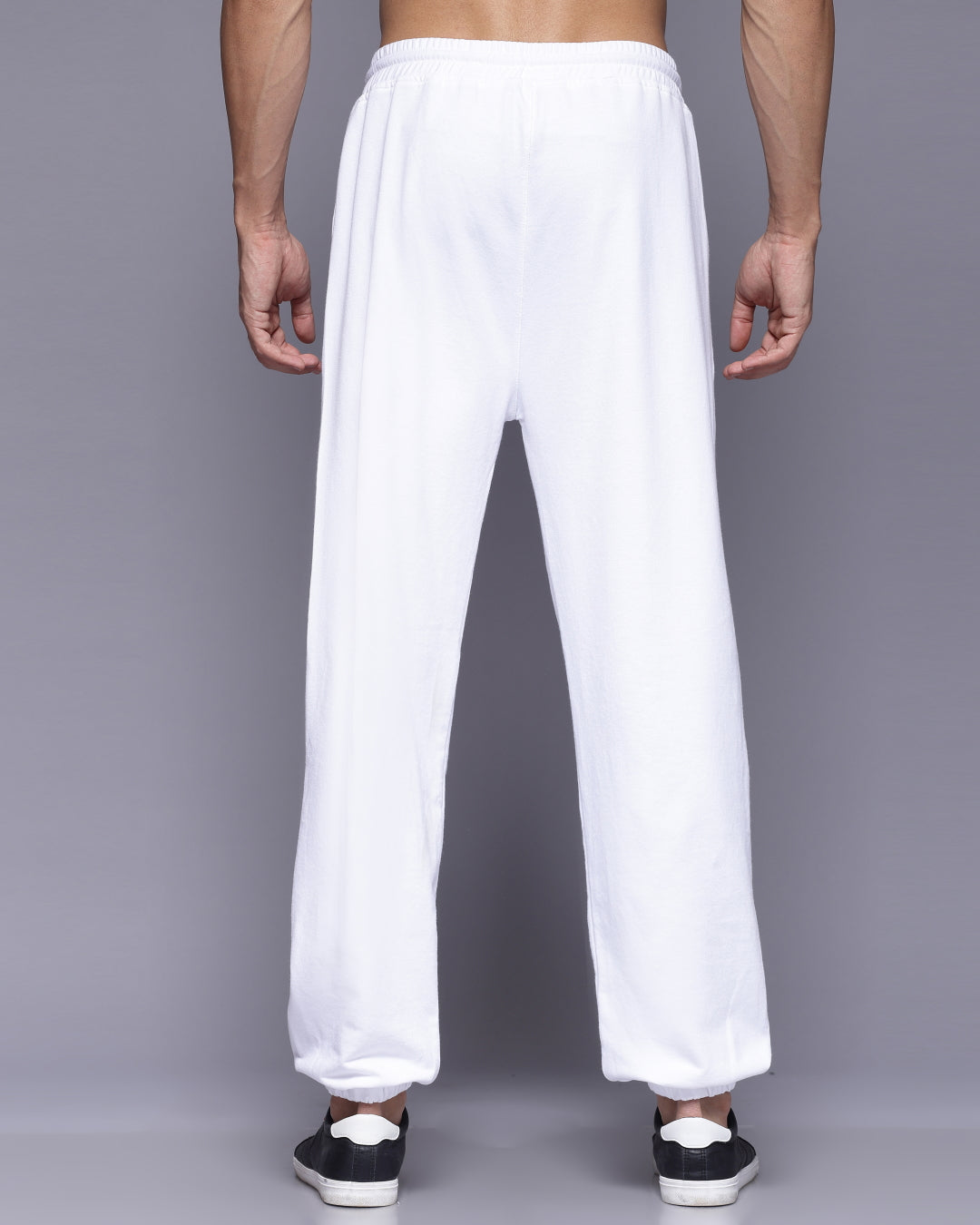 Rocket & Star White Printed Loose Fit Men's Joggers Pant