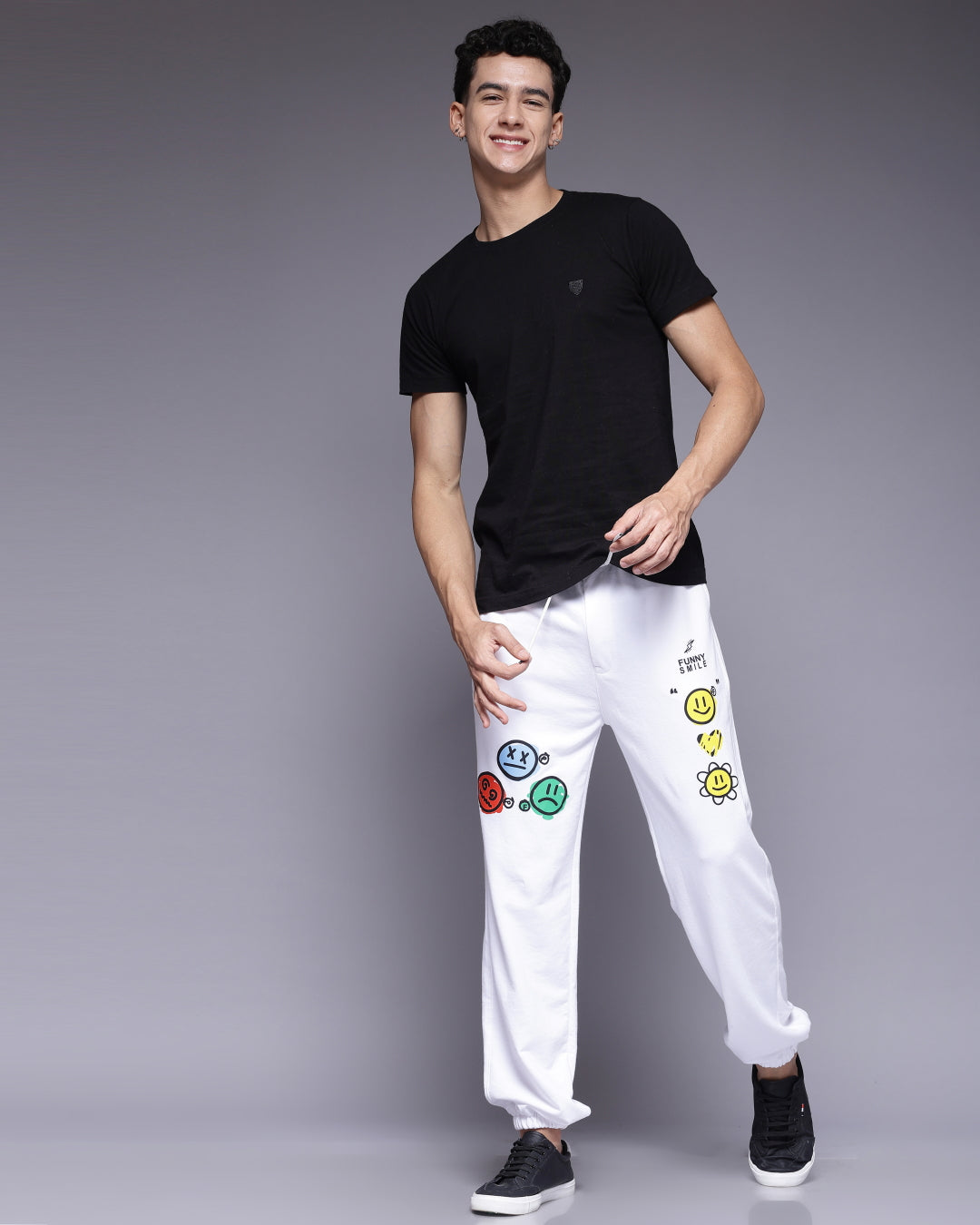 Emoji Graphic White  Relaxed Fir Men's Joggers