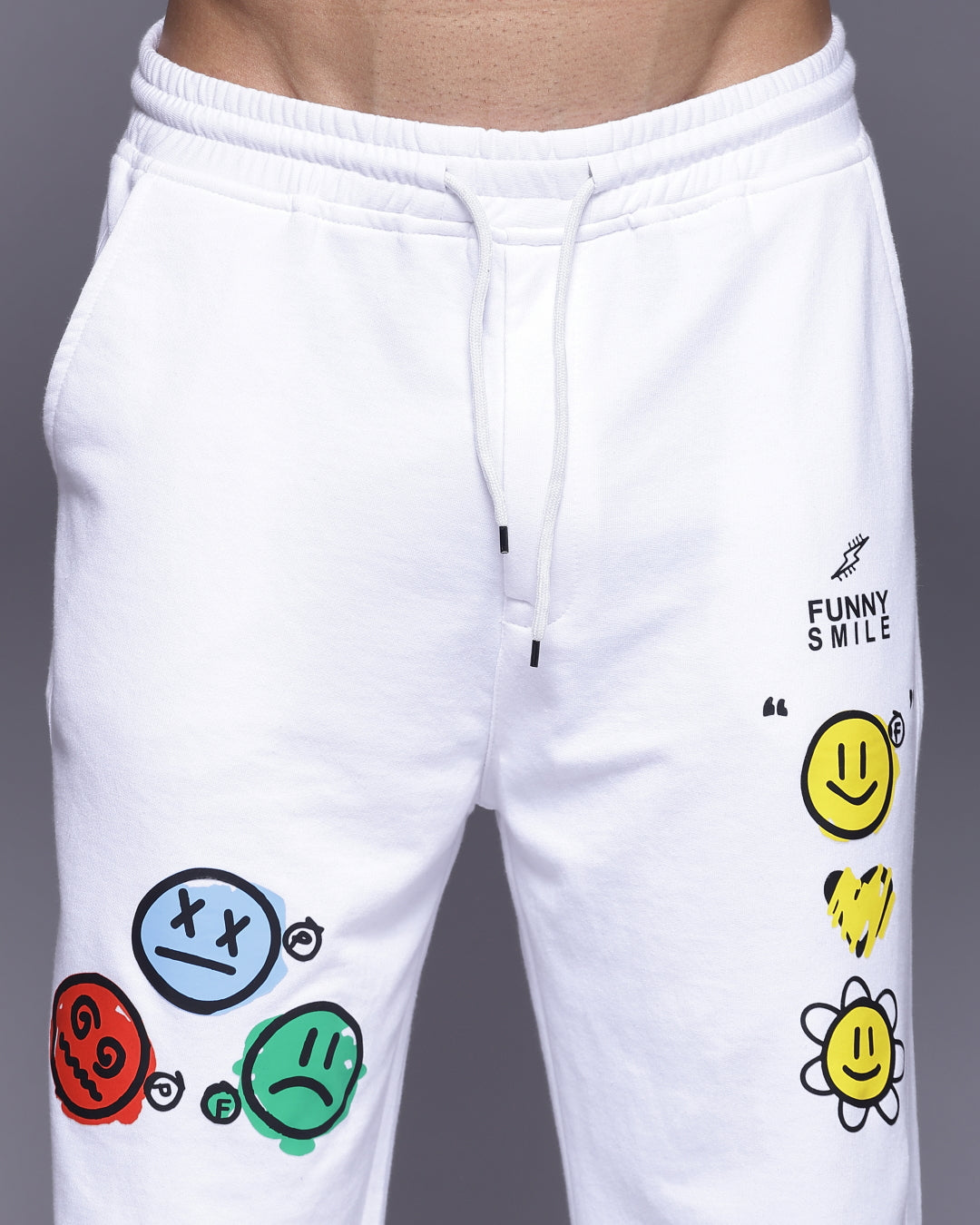 Emoji Graphic White  Relaxed Fir Men's Joggers