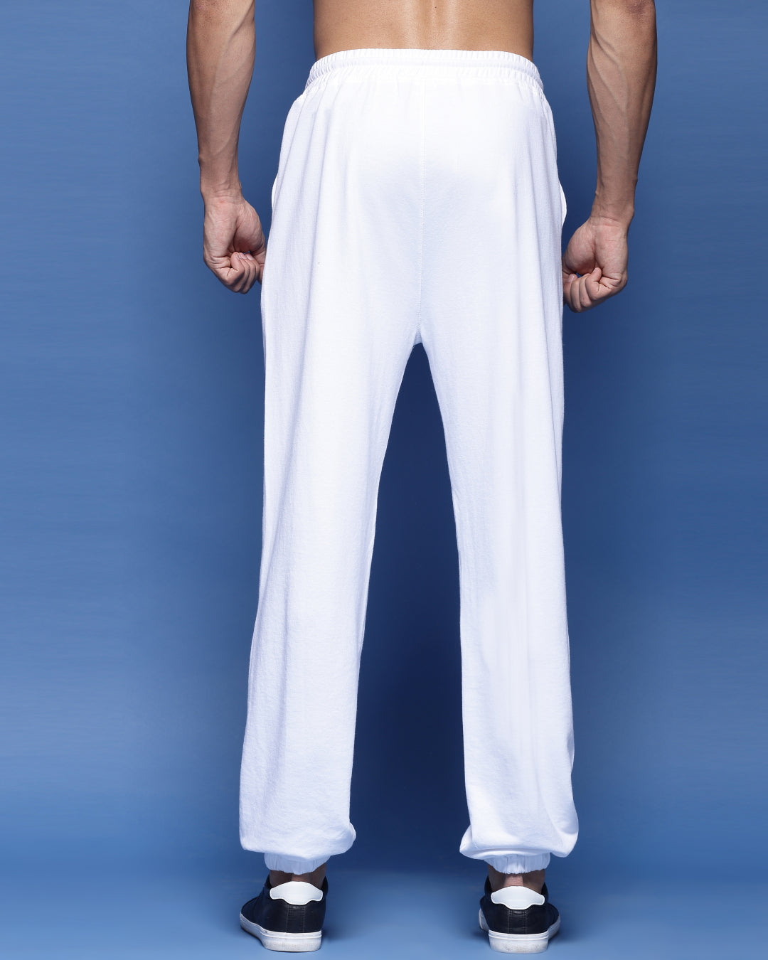 Bulls White Printed French Terry Relaxed Fit Men's Joggers Pant