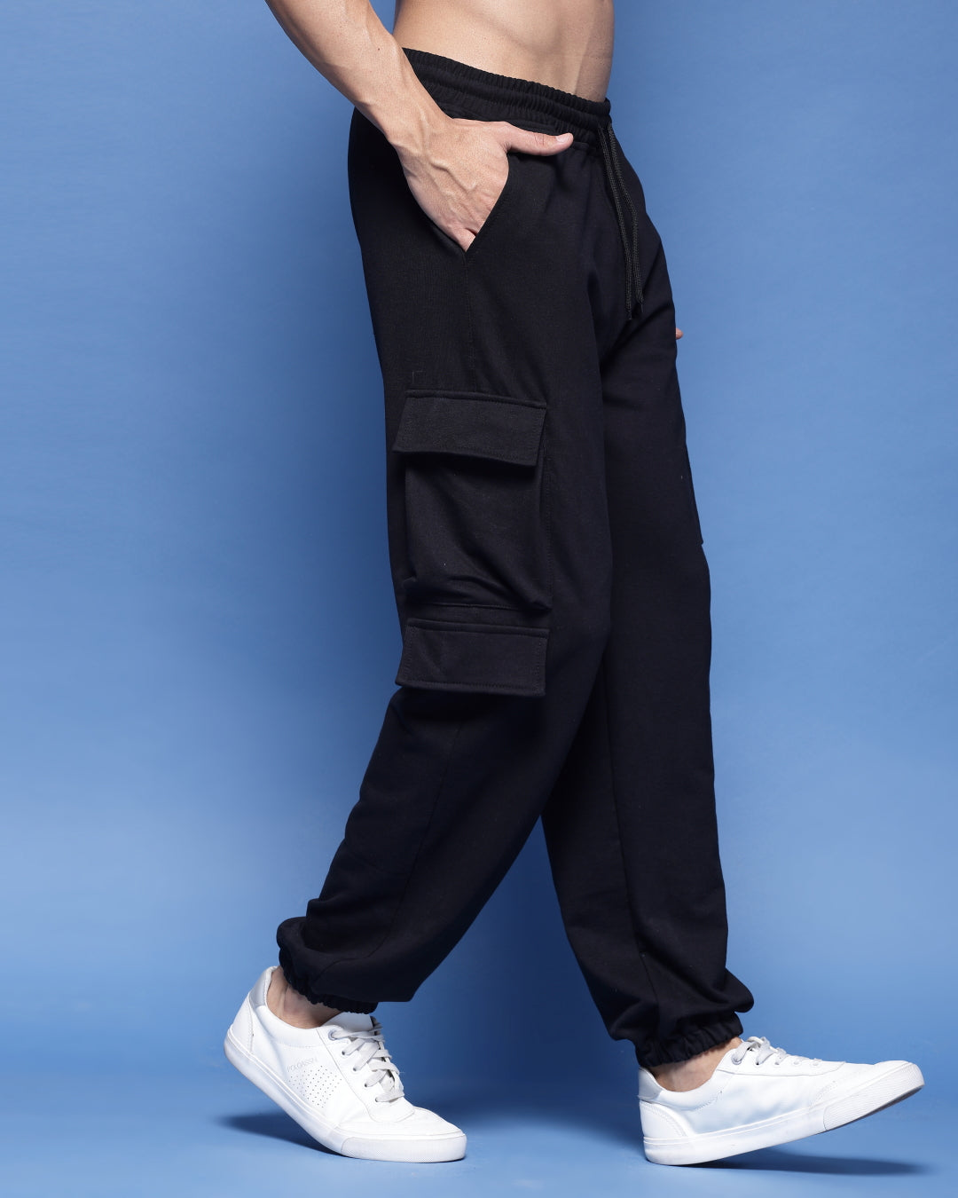 Black Loose Fit Men's Cargo