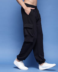 Black Loose Fit Men's Cargo