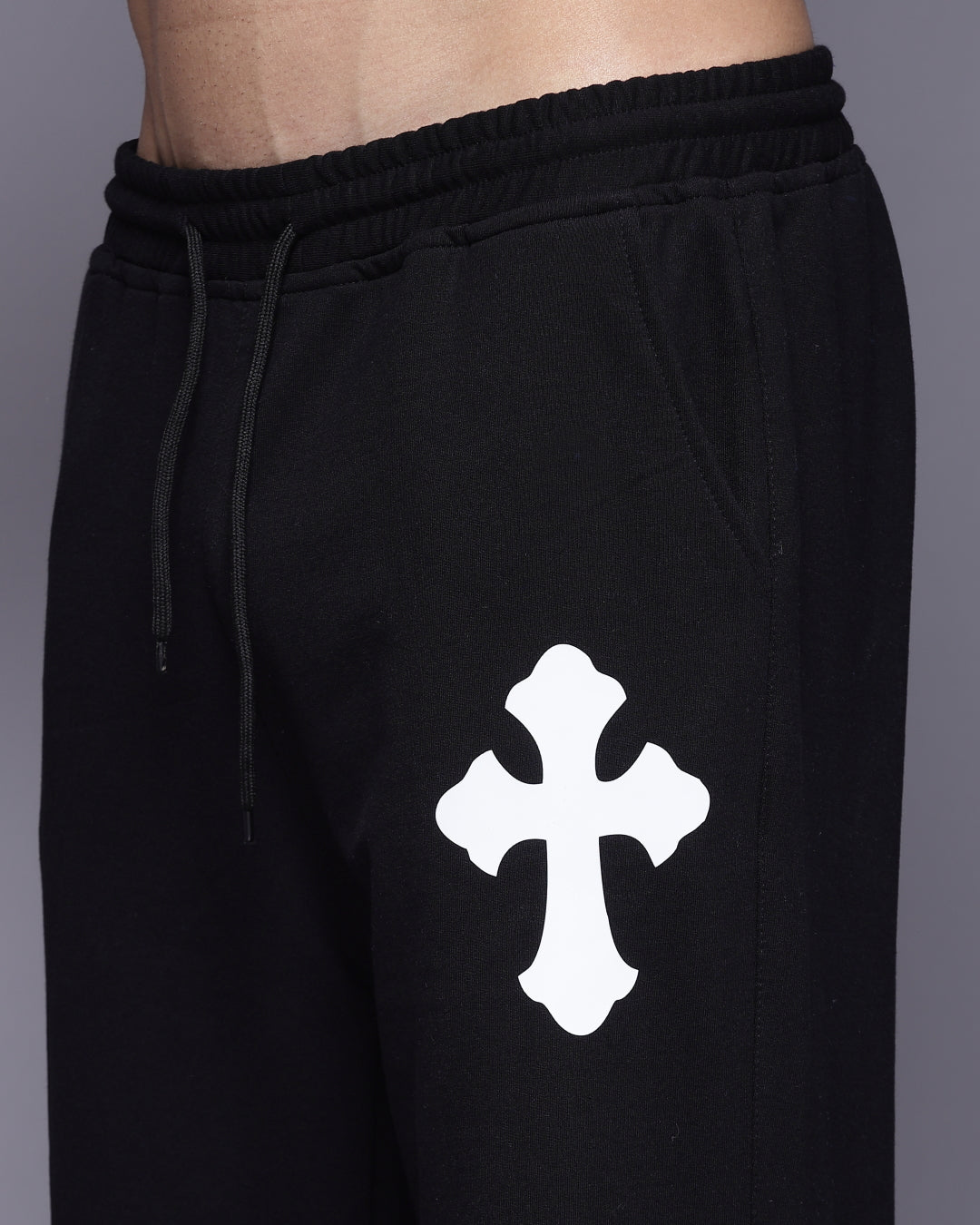 Cross Printed Relaxed Fit Men's Track Pants