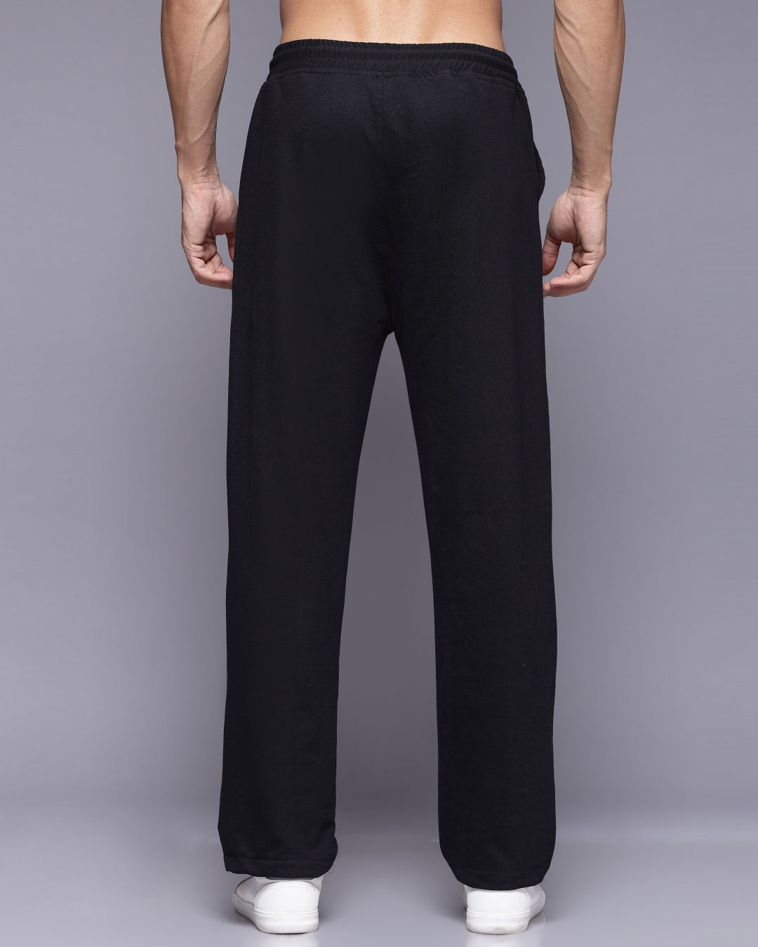 Black Classic French Terry Relaxed Fit Men's Track Pants