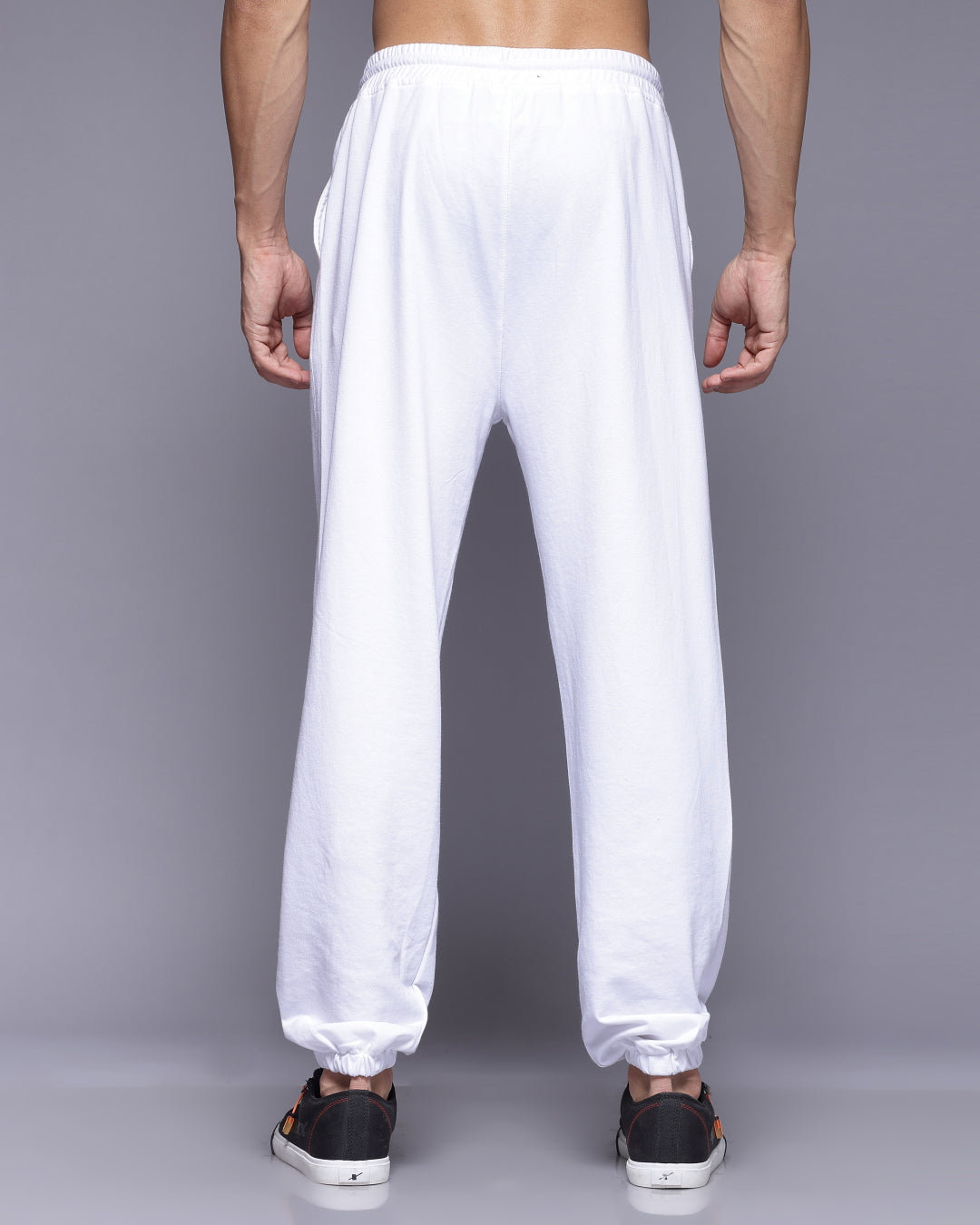 Numberic White French Terry Relaxed Fit Jogger Men's Pants